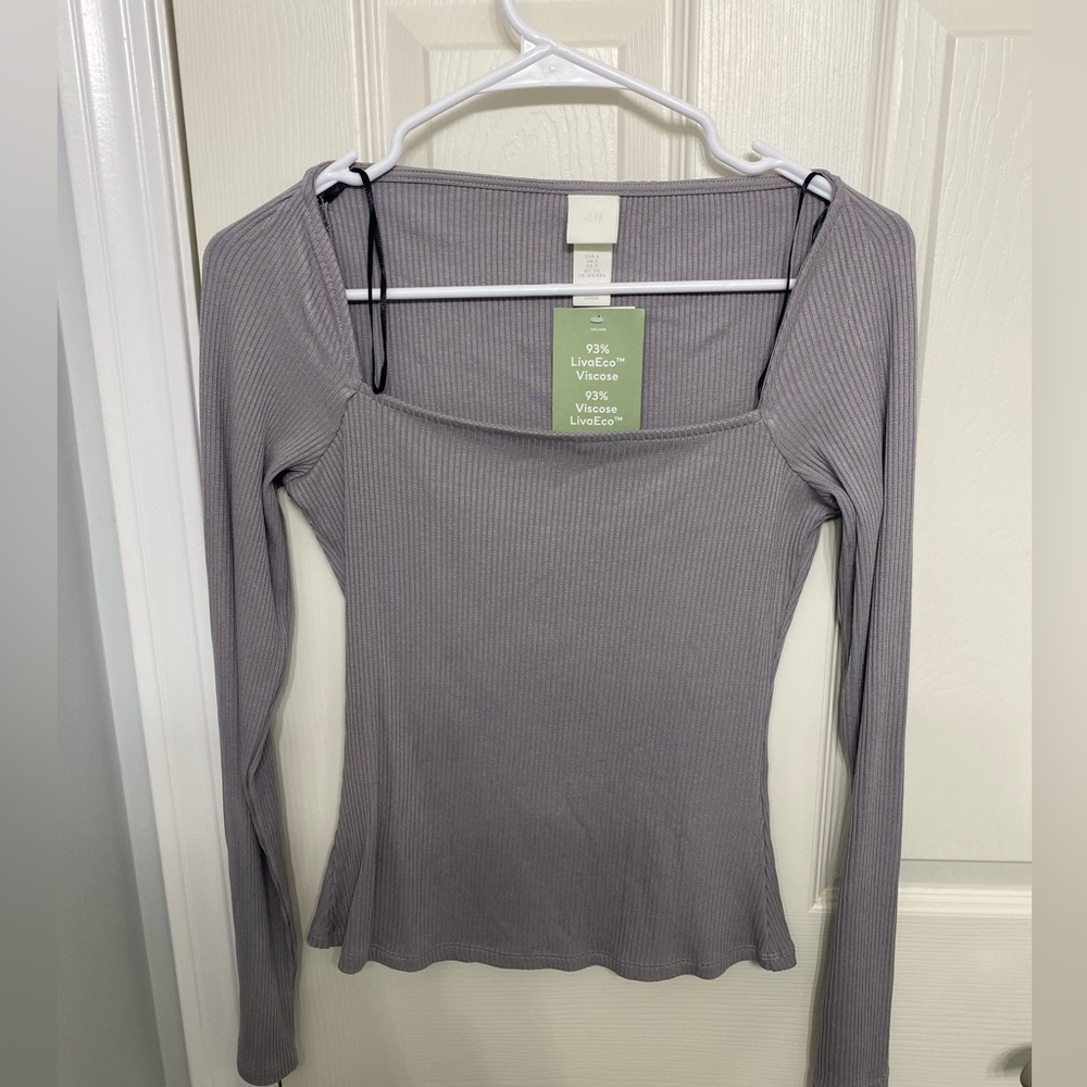 Long Sleeve Square Neck Top